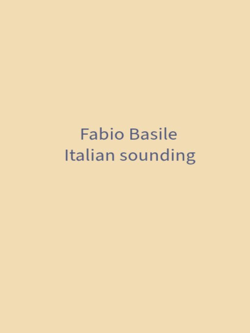 Title details for Italian sounding by Fabio Basile - Wait list